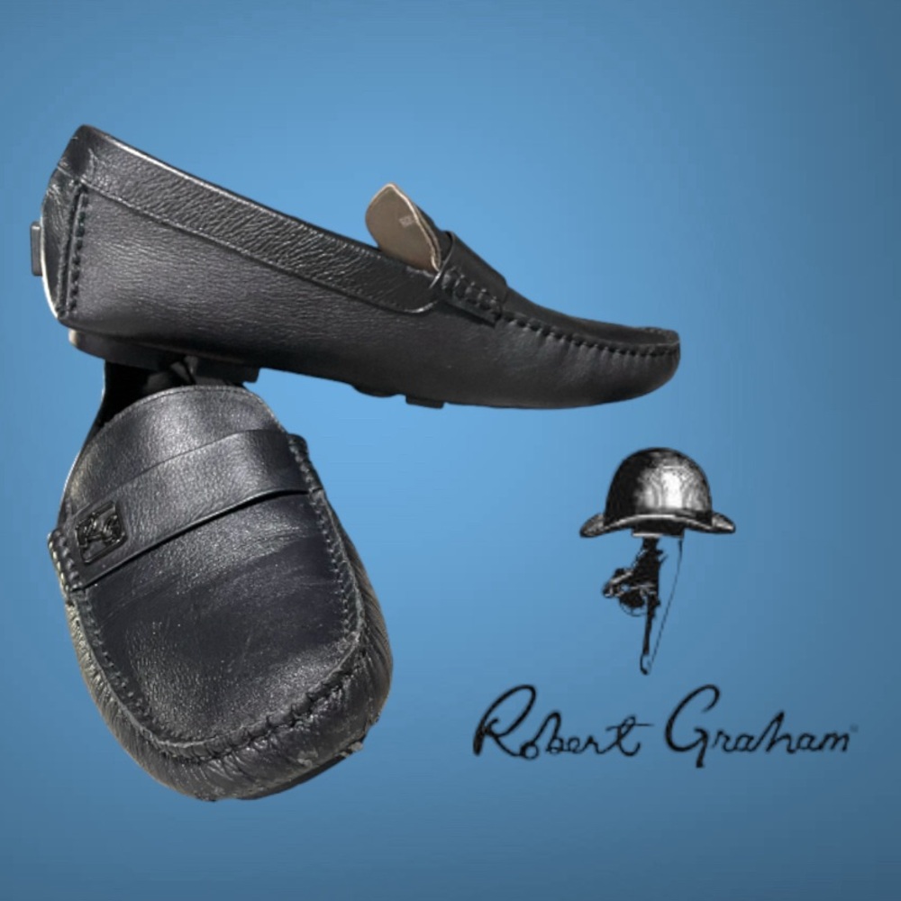 Robert Graham Grapewin RG5312S Mens Black Driving Loafers,‎ Moccasin Shoes 8 - Picture 2 of 9